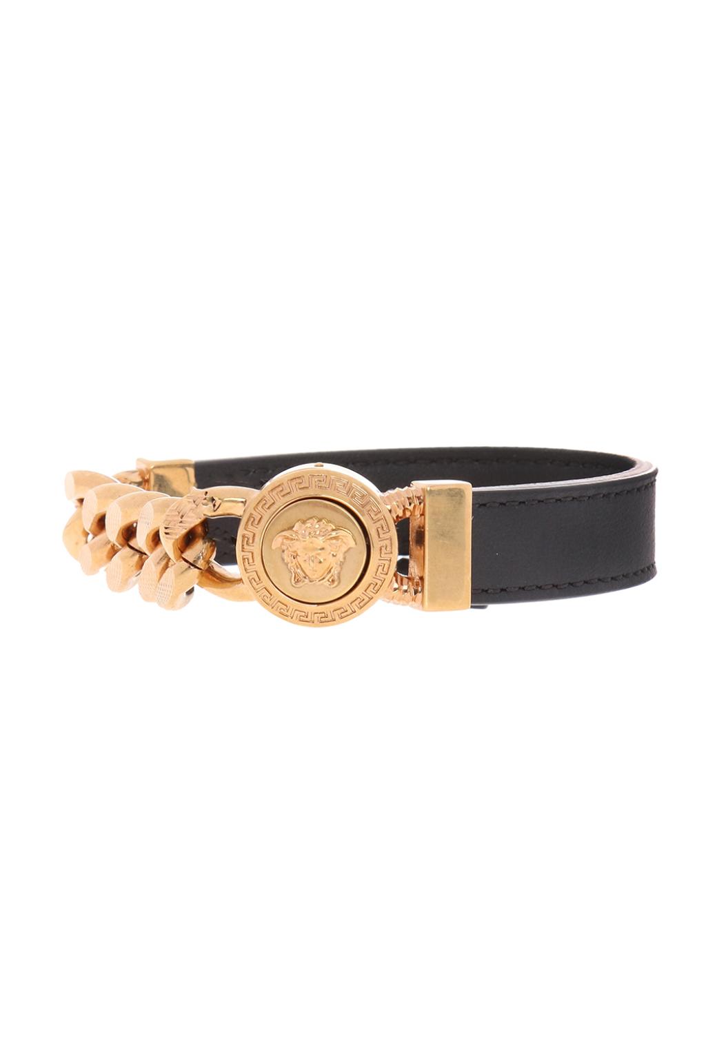 Medusa chain clearance leather bracelet